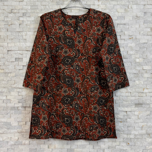 Jaipuri Cotton Co-Ord Set – Rust Paisley & Floral