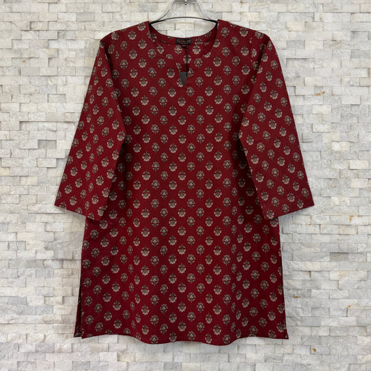 Jaipuri Cotton Co-Ord Set – Maroon Floral Buti