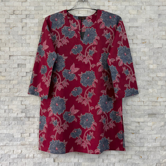 Jaipuri Cotton Co-Ord Set – Deep Raspberry Pink Floral