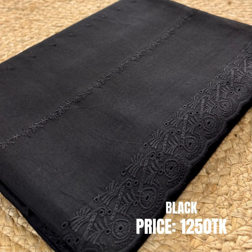Black Chikankari Pure Cotton Dupatta