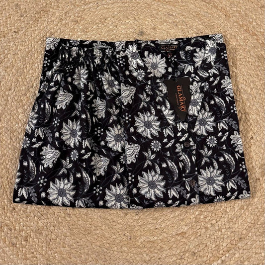 Jaipuri Cotton Long Kurti Co-ord Set – Black Floral Bloom Print