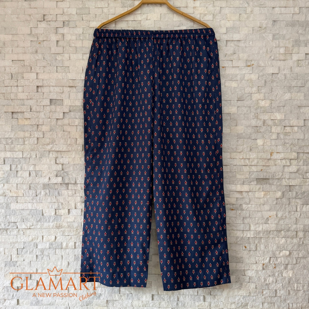 Jaipuri Cotton Co-Ord Set – Indigo Blue Diamond & Ikat Print