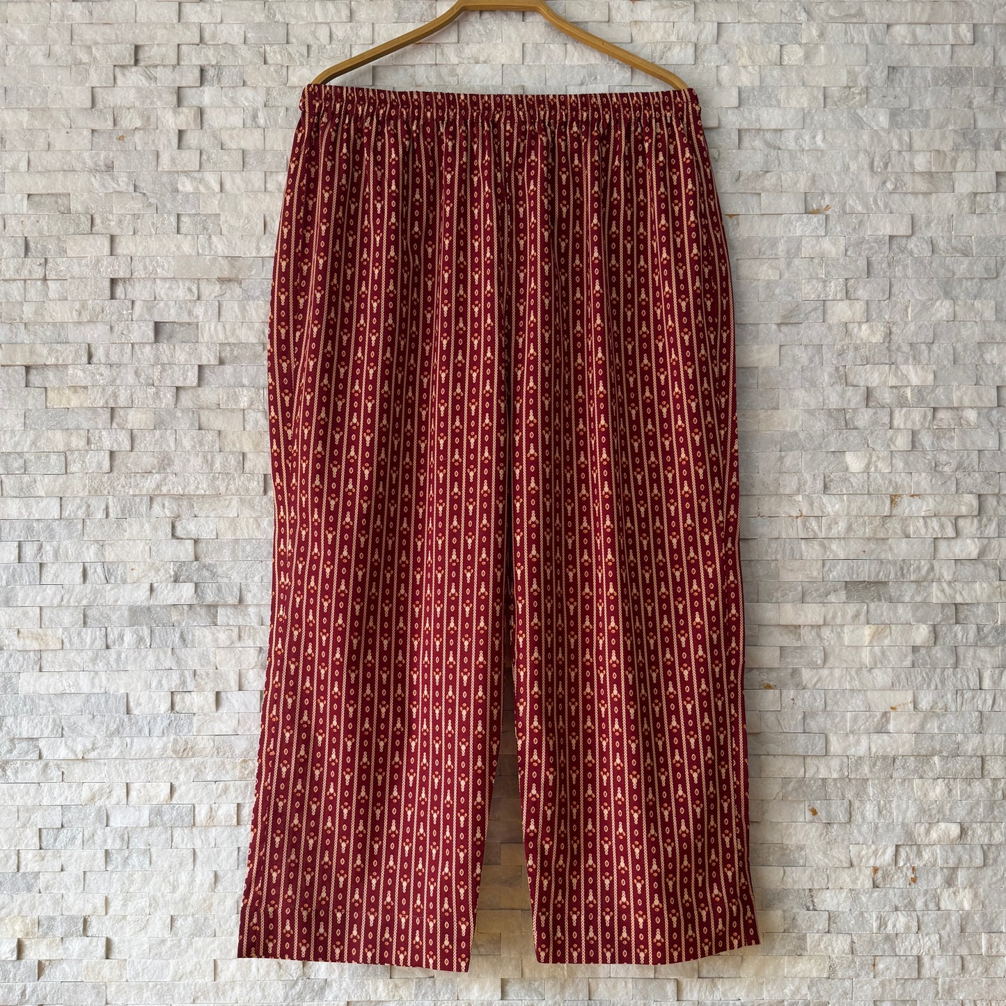Jaipuri Cotton Co-Ord Set – Maroon Ikat Print