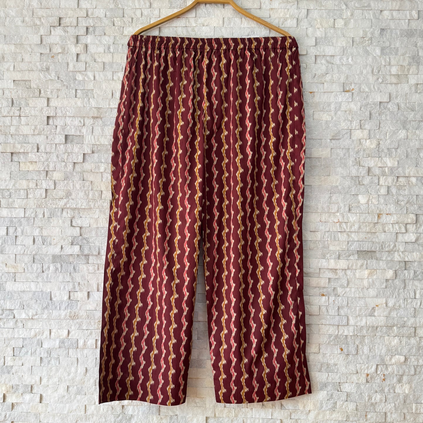 Jaipuri Cotton Co-Ord Set – Maroon Paisley & Zig-Zag