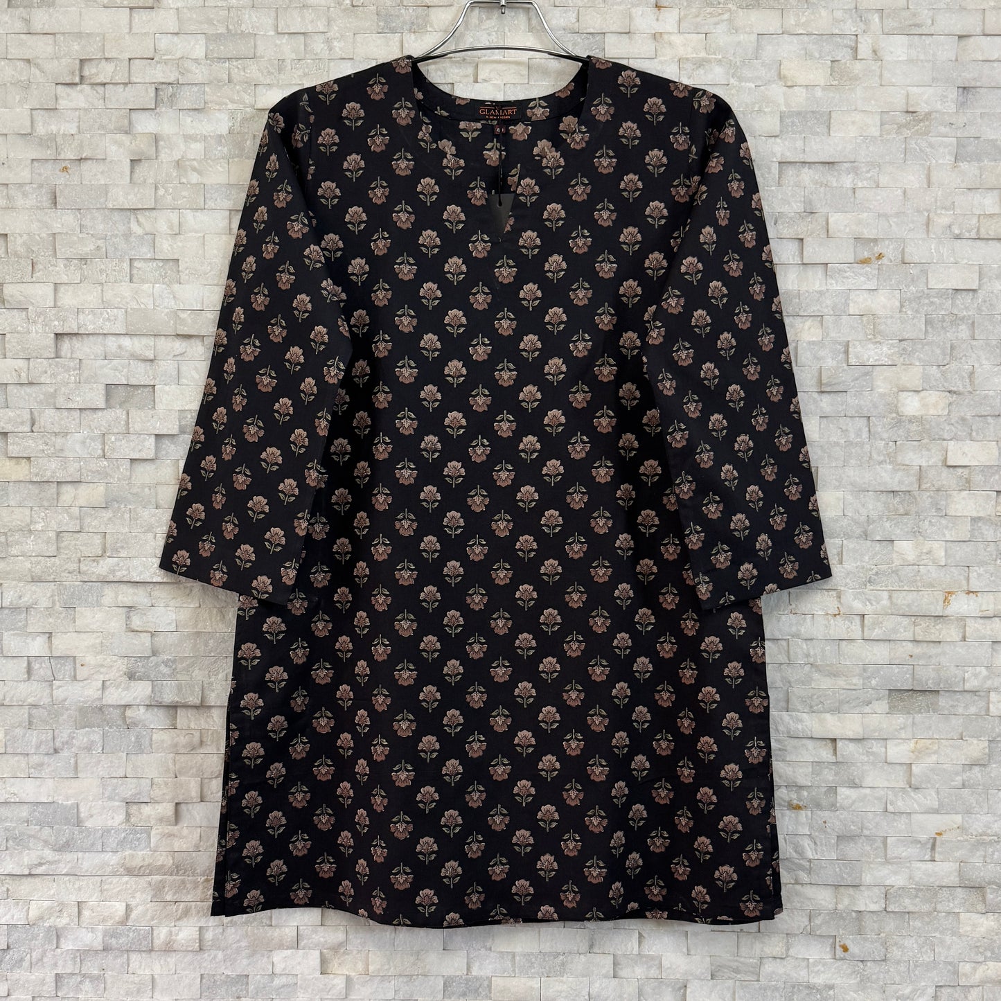 Jaipuri Cotton Co-Ord Set – Black Floral Buti