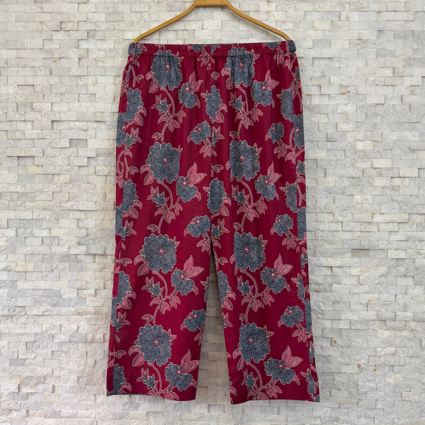 Jaipuri Cotton Co-Ord Set – Deep Raspberry Pink Floral