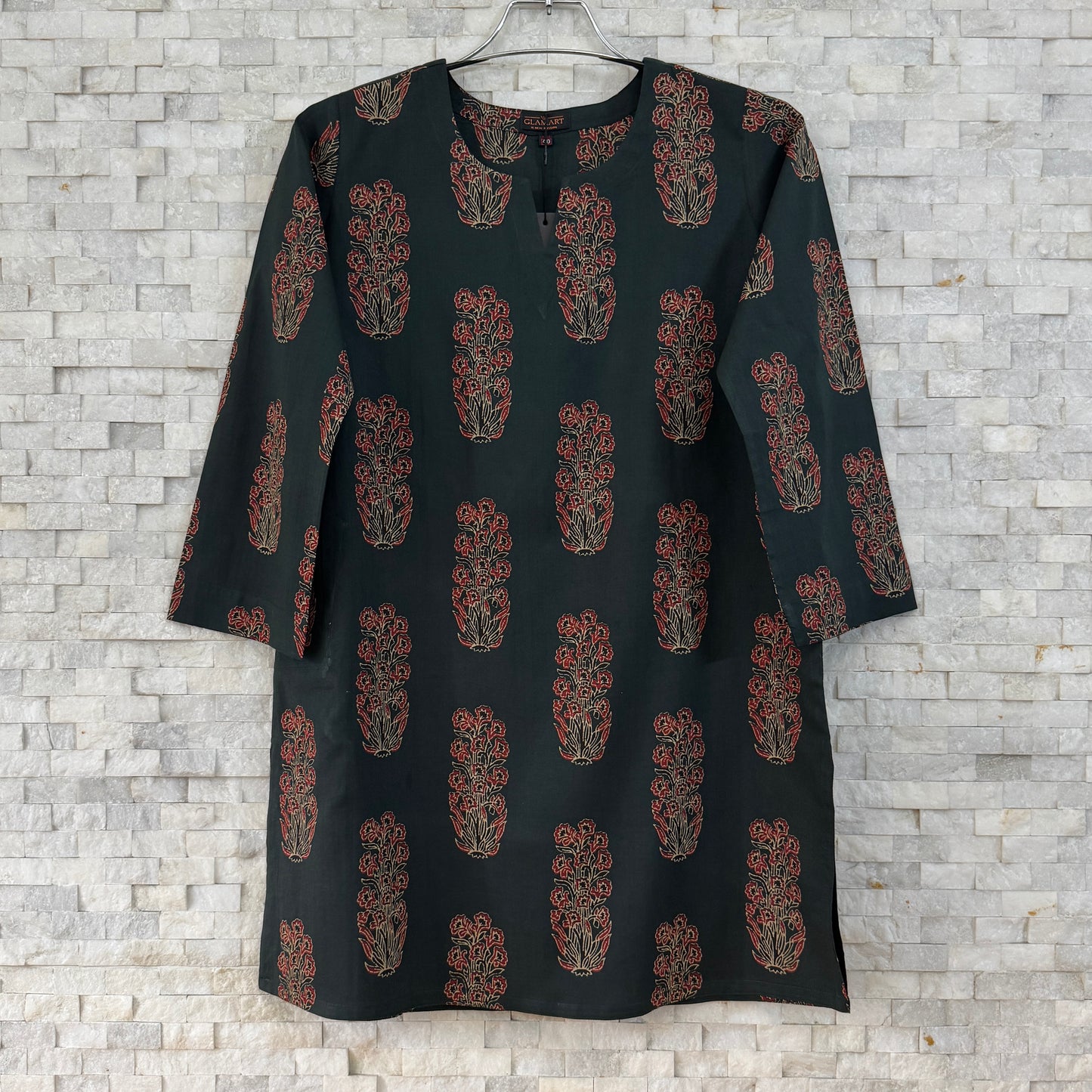 Jaipuri Cotton Co-Ord Set – Bottle Green Boota