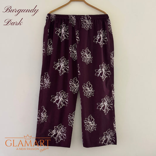 Jaipuri Cotton Short Kurti Co-ord Set – Dark Burgundy Floral Print