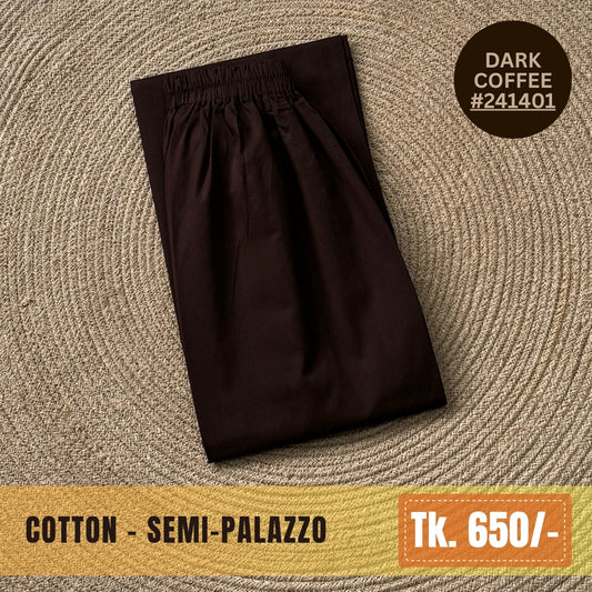 Cotton Semi-Palazzo - Dark Coffee | SP-0005
