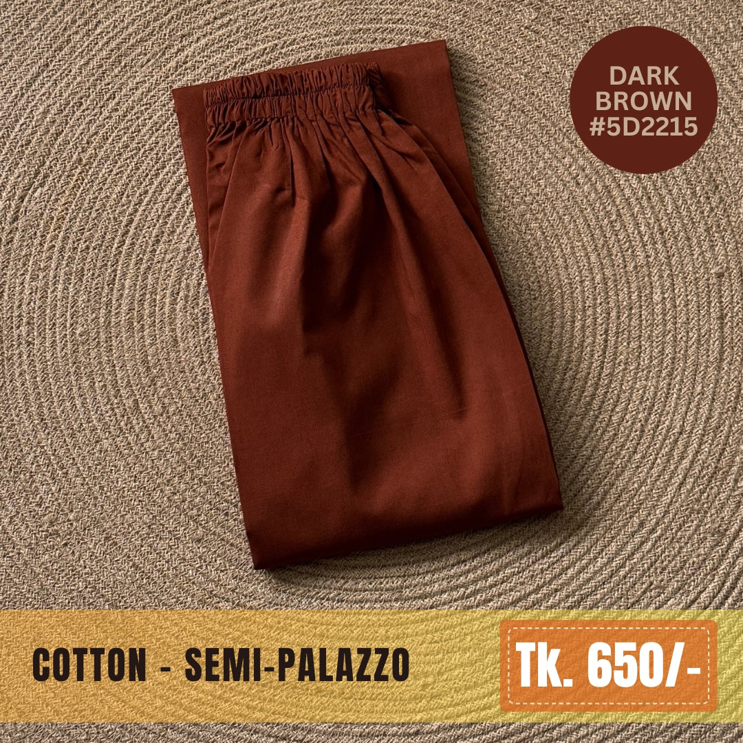 Cotton Semi-Palazzo - Dark Brown | SP-0006