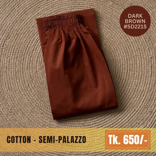 Cotton Semi-Palazzo - Dark Brown | SP-0006