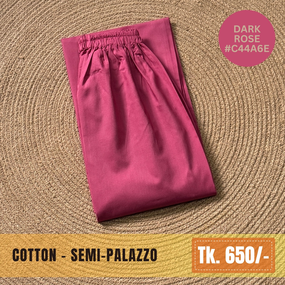 Cotton Semi-Palazzo - Dark Rose | SP-0008