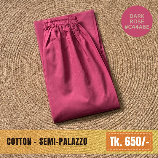Cotton Semi-Palazzo - Dark Rose | SP-0008