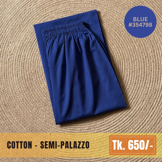 Cotton Semi-Palazzo - Blue | SP-0010