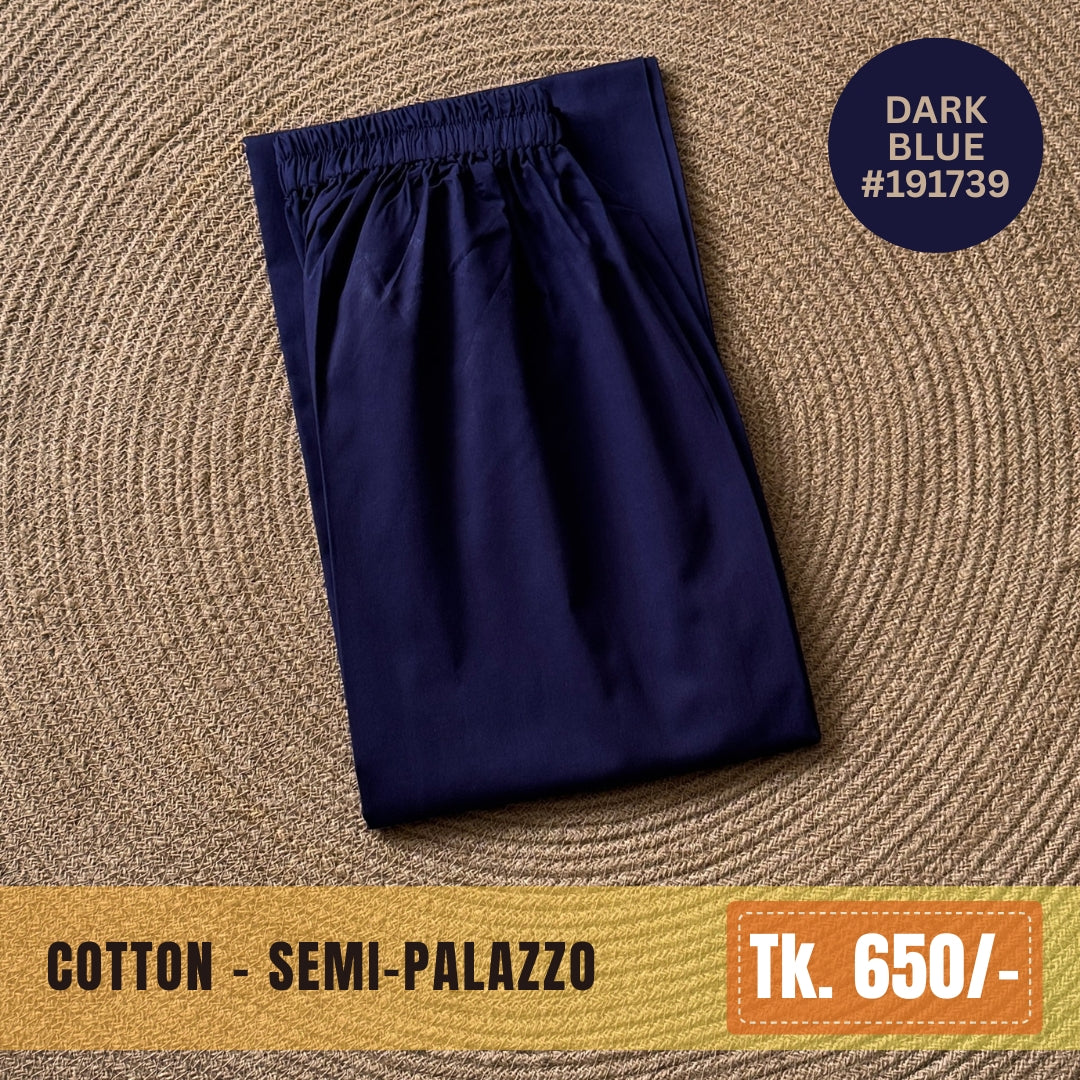 Cotton Semi-Palazzo - Dark Blue | SP-0011