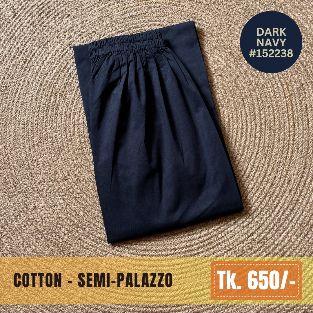Cotton Semi-Palazzo - Dark Navy | SP-0012