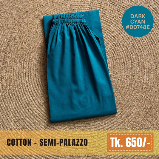 Cotton Semi-Palazzo - Dark Cyan | SP-0013