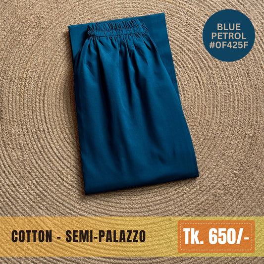 Cotton Semi-Palazzo - Blue Petrol | SP-0014