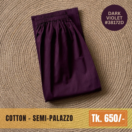 Cotton Semi-Palazzo - Dark Violet | SP-0016