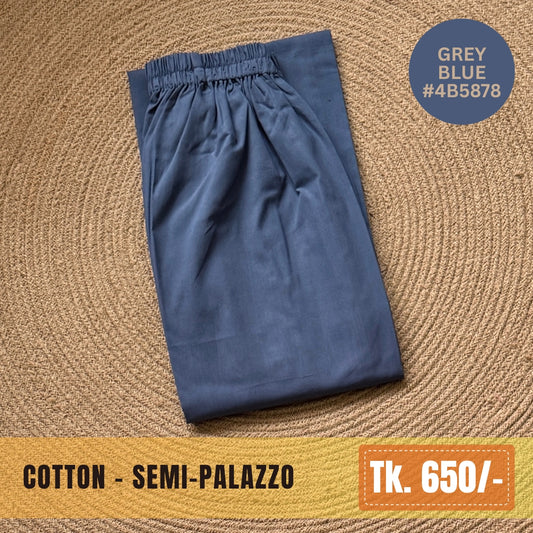 Cotton Semi-Palazzo - Grey Blue | SP-0017