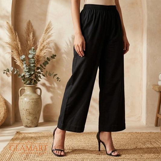 Cotton Semi-Palazzo - Black | SP-0019