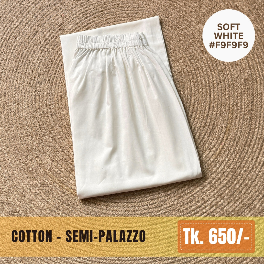 Cotton Semi-Palazzo - Soft White | SP-0020