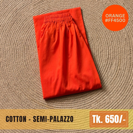 Cotton Semi-Palazzo - Orange | SP-0027