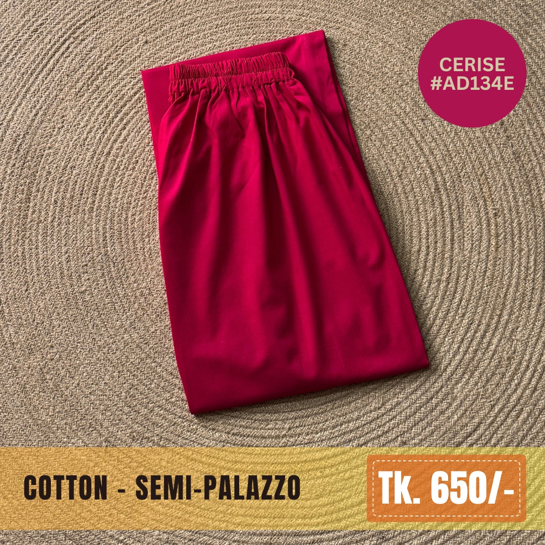 Cotton Semi-Palazzo - Cerise Pink | SP-0028