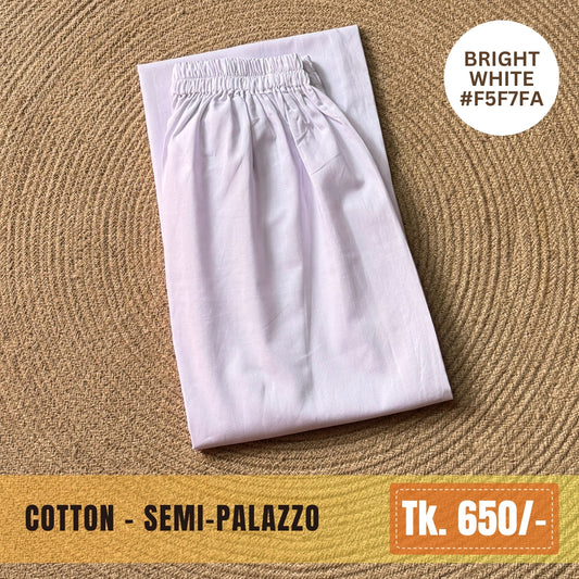 Cotton Semi-Palazzo - Bright White | SP-0029