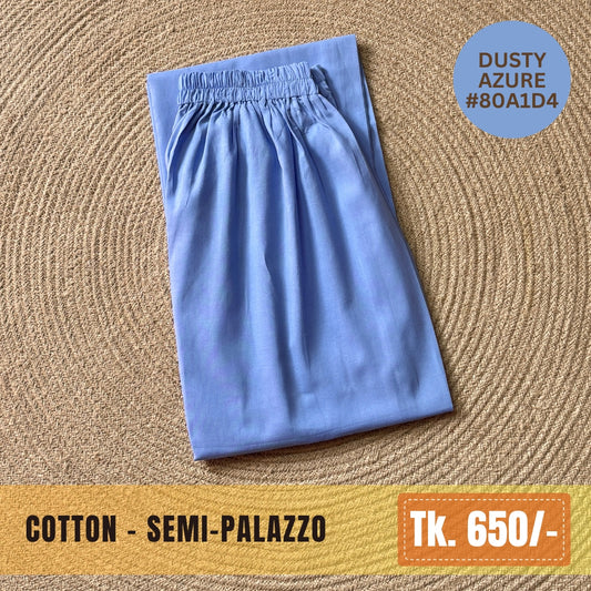 Cotton Semi-Palazzo - Dusty Azure | SP-0030
