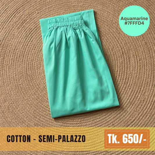 Cotton Semi-Palazzo - Aquamarine | SP-0031