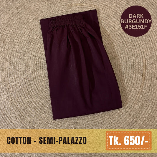 Cotton Semi-Palazzo - Dark Burgundy | SP-0033