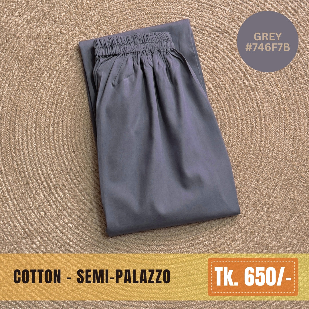 Cotton Semi-Palazzo - Grey | SP-0035