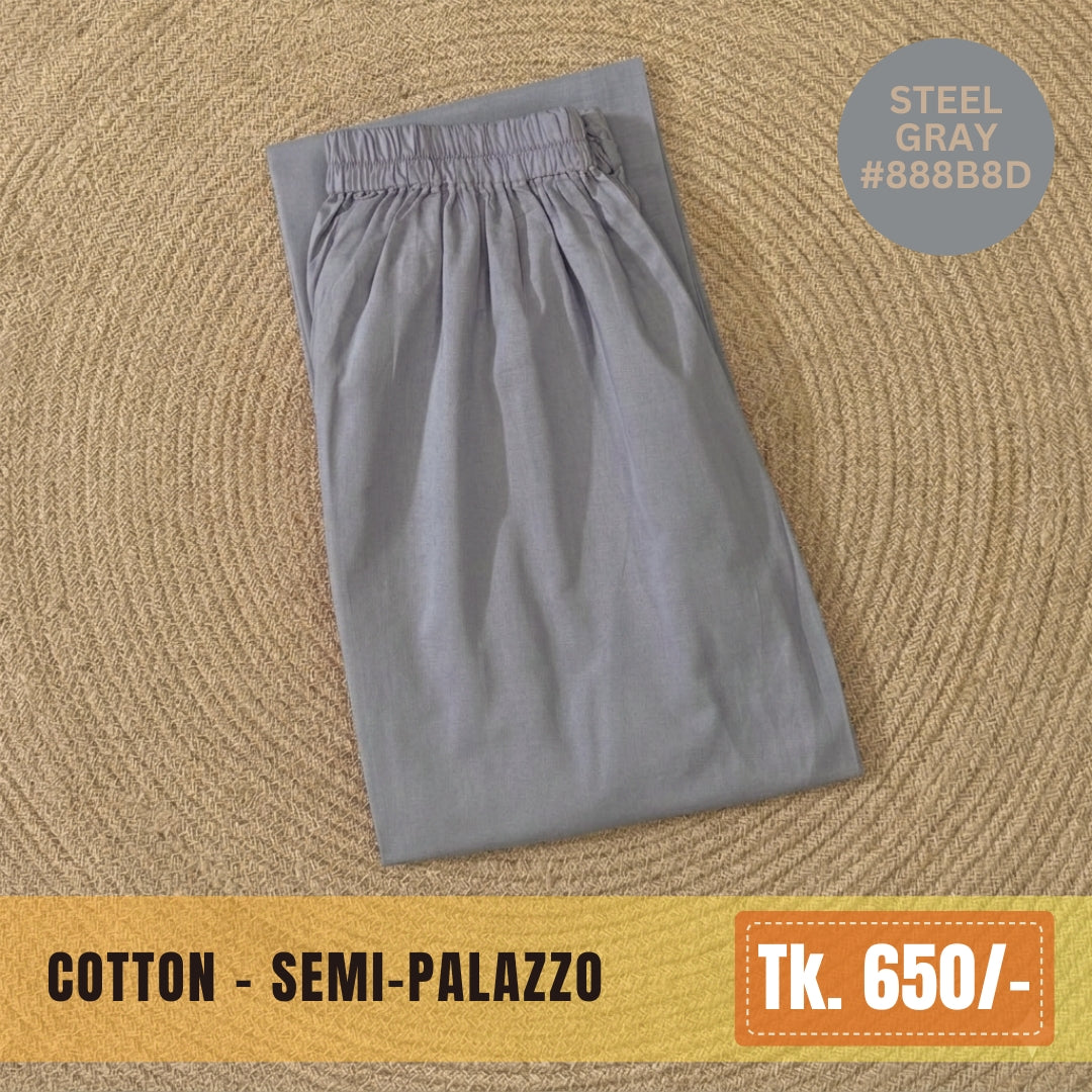 Cotton Semi-Palazzo - Steel Gray | SP-0035
